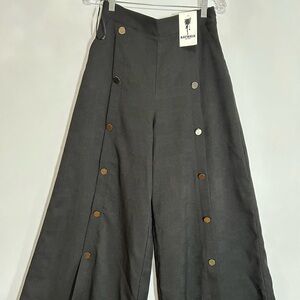 Black Wide Leg Pants with Classic Fit Size Small